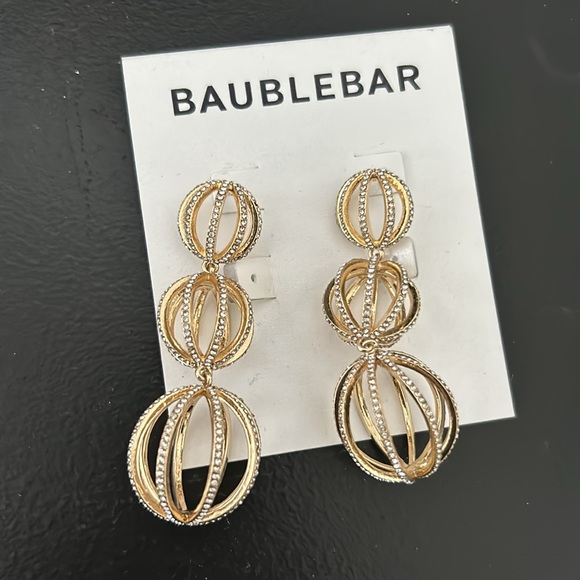 Baublebar NWoT Pave Statement drop earrings - Picture 1 of 3